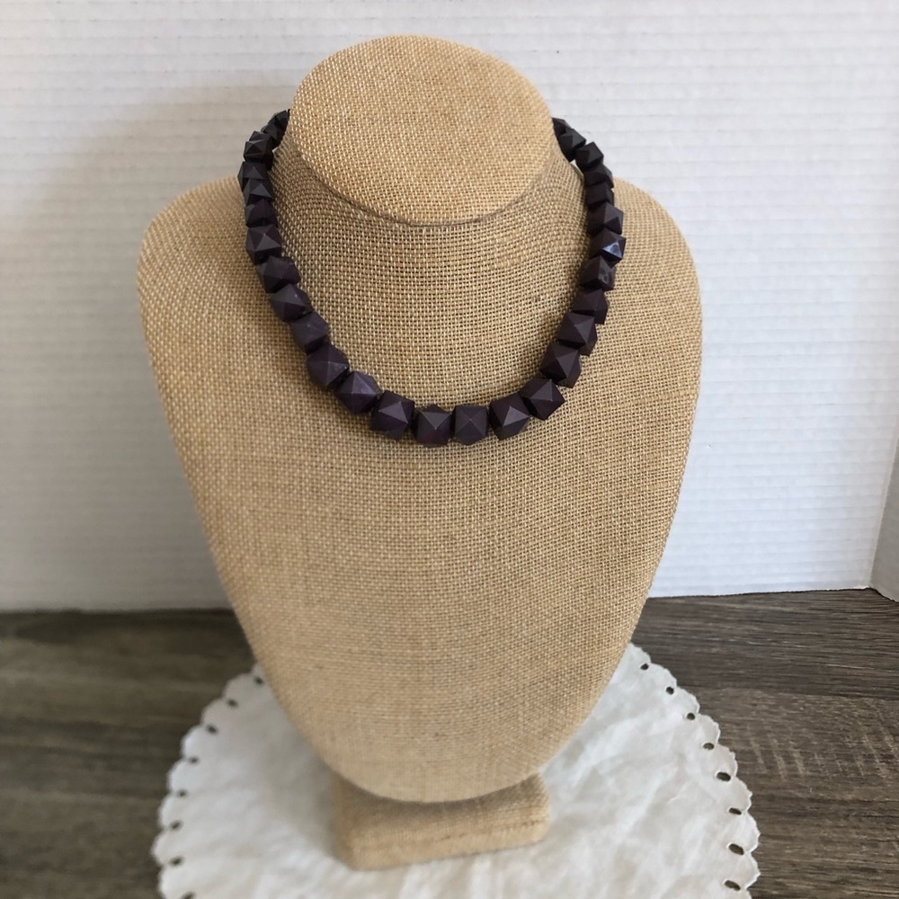 Vtg Graduated Geometric Beaded Necklace